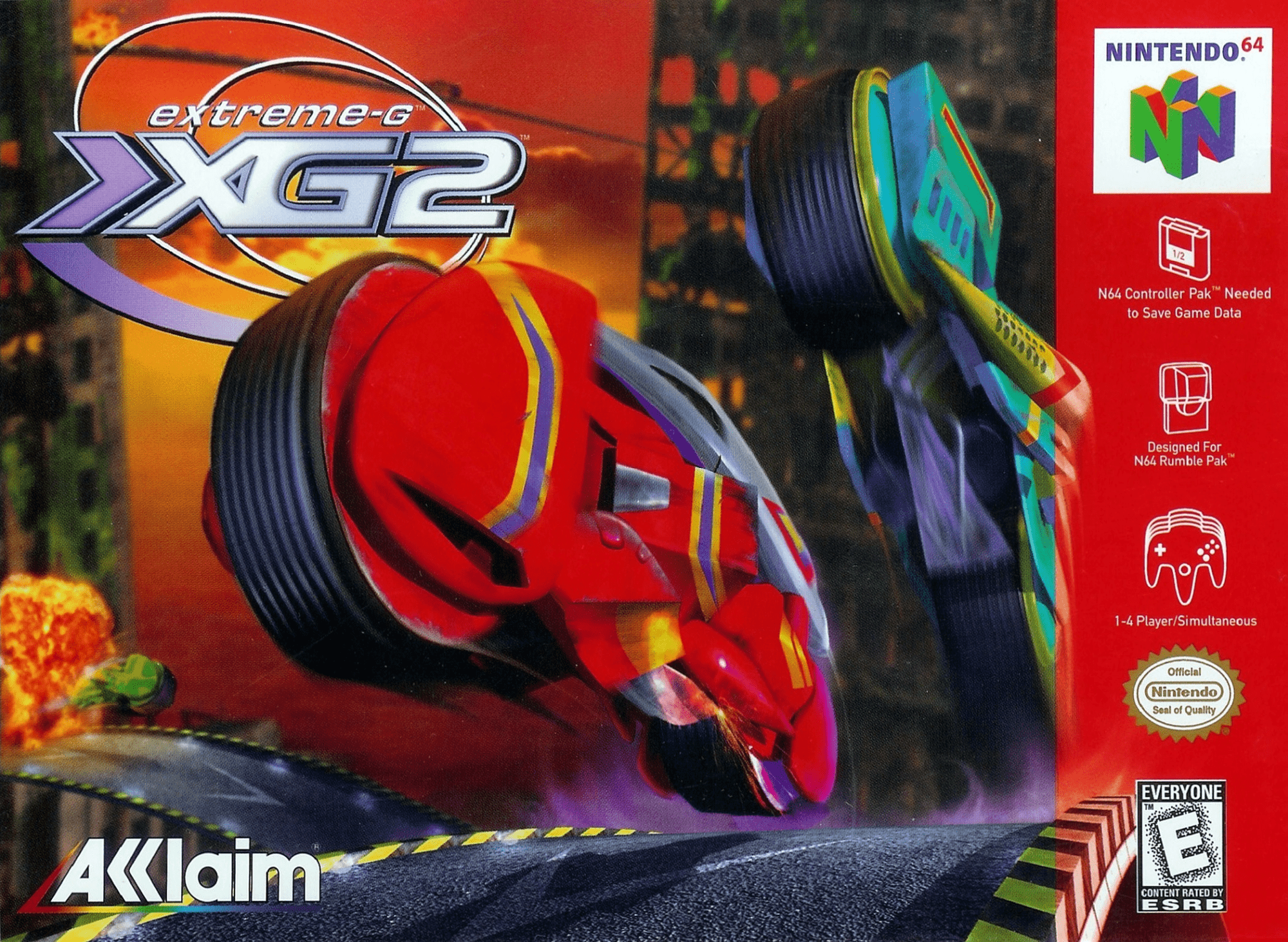 Extreme G 2 box art for Nintendo 64